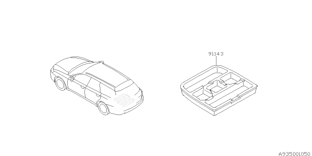 2009 Subaru Outback Box Sub Trunk Assembly 4D Diagram for 91144AG02A