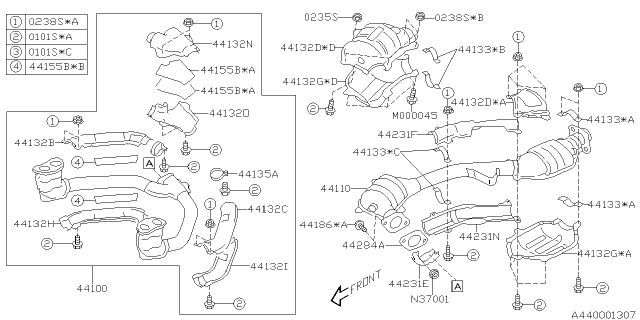2005 Subaru Legacy Nut Diagram for 902370010