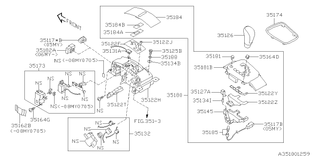 2007 Subaru Legacy Spring Shift LOCKSIA Diagram for 35134AG05A