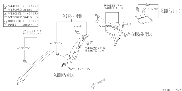 2007 Subaru Outback Inner Trim Diagram 6