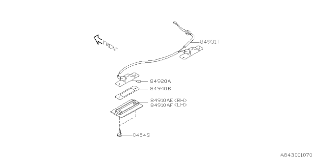 2008 Subaru Outback Lens-License Lamp,Left Diagram for 84910AG070