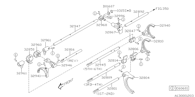 2009 Subaru Outback Rod Fork 1ST - 2ND Diagram for 32801AA180