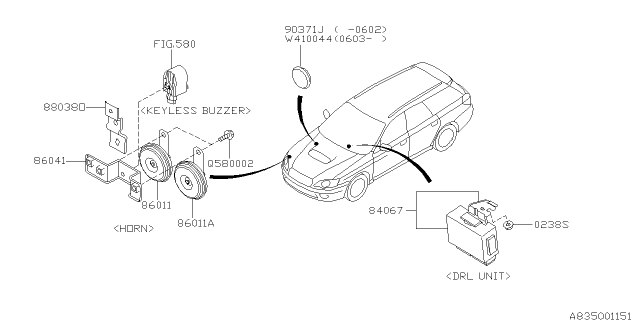 2009 Subaru Outback Electrical Parts - Body Diagram 2