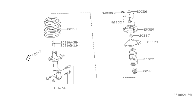 2007 Subaru Outback Front Coil Spring Diagram for 20330AG02A