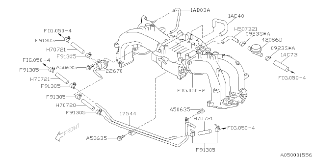 2005 Subaru Legacy Hose Vacuum Diagram for 99071AB03A