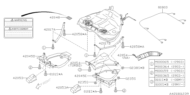 2009 Subaru Legacy Fuel Tank Diagram 1