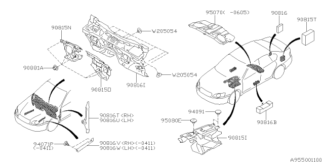 2007 Subaru Legacy Floor Insulator Diagram 1