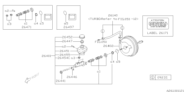 2009 Subaru Legacy Brake System - Master Cylinder Diagram