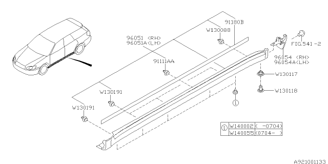 2009 Subaru Outback Spoiler Diagram 2