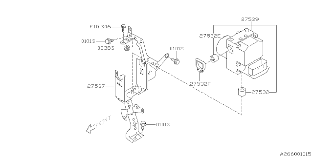 2005 Subaru Outback Bracket Complete Hu VDC Diagram for 27537AG01A