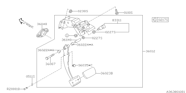 2007 Subaru Legacy Pedal System Diagram 6
