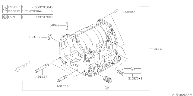 2005 Subaru Legacy Case Complete At Diagram for 31311AA560