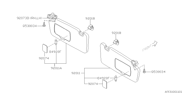 2007 Subaru Outback Bulb Diagram for 84920AG04A