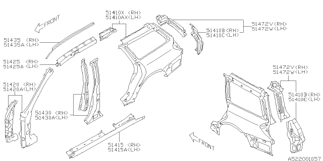 2009 Subaru Outback Side Panel Diagram 4