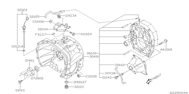 2008 Subaru Legacy Clutch Housing Diagram 2