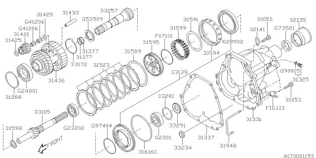2008 Subaru Outback Piston Complete Clutch Transfer Diagram for 33139AA040