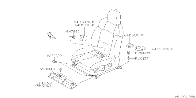 2006 Subaru Legacy Front Seat Diagram 7