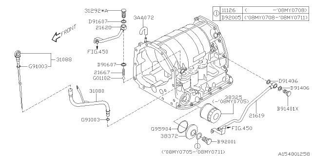 2008 Subaru Outback Automatic Transmission Case Diagram 3