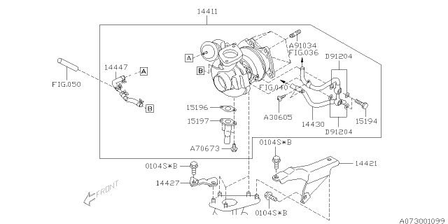 TURBOCHARGER Assembly Diagram for 14411AA511