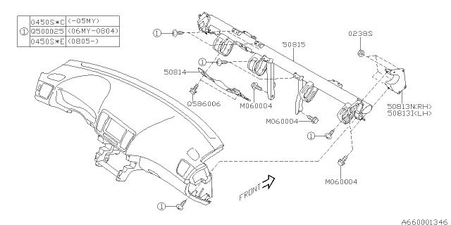 2007 Subaru Legacy Instrument Panel Diagram 6