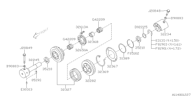 2009 Subaru Legacy Main Shaft Diagram 5