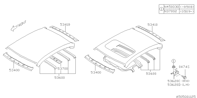 2008 Subaru Legacy Body Panel Diagram 7