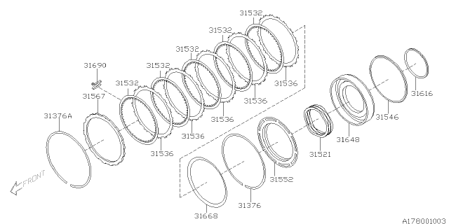 2009 Subaru Outback Spring Return Piston Diagram for 31521AA170