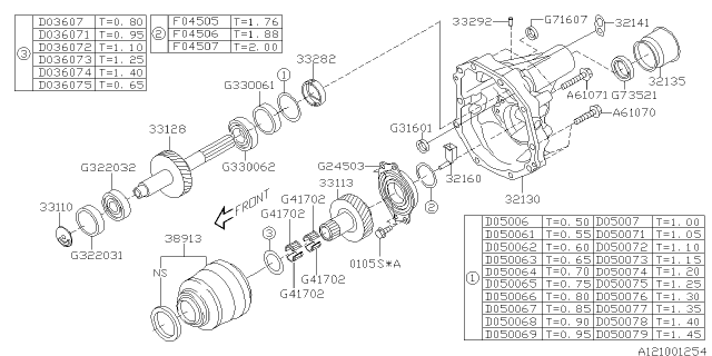 2007 Subaru Outback Manual Transmission Transfer & Extension Diagram 1