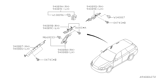 2005 Subaru Legacy Inner Trim Diagram 3