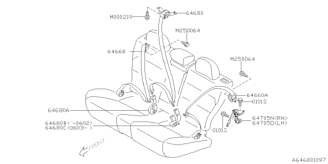 2006 Subaru Outback Rear Seat Belt Diagram 2