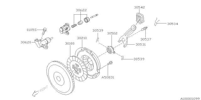 2005 Subaru Outback Cylinder Assembly Clutch Operate Diagram for 30620AA140