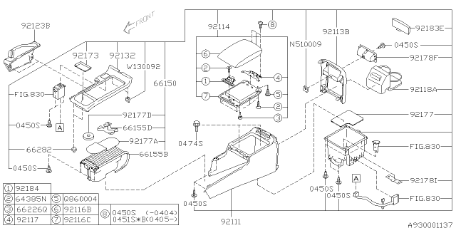 2007 Subaru Legacy Console Box Diagram 1