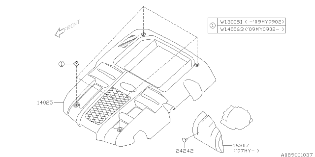 2007 Subaru Outback Cover - Engine Diagram 1