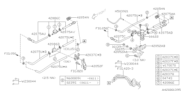 2007 Subaru Legacy DAMPER Fuel Delivery Diagram for 42086AG080