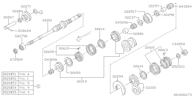 2005 Subaru Legacy Main Shaft Diagram 1