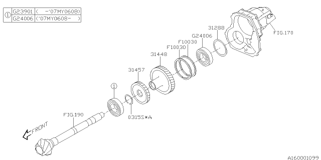 2007 Subaru Outback Gear-Parking Diagram for 31457AA060