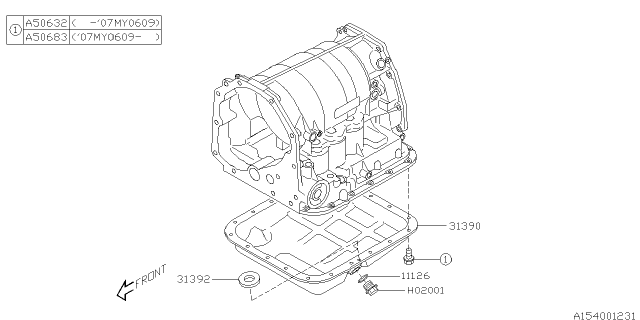 2008 Subaru Legacy Automatic Transmission Case Diagram 5