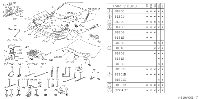 1989 Subaru GL Series Wiring Harness Diagram for 81307GA430