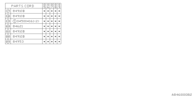 1987 Subaru GL Series Lamp - Room Diagram 2