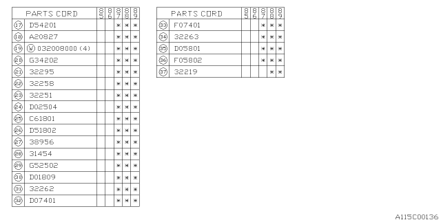 1986 Subaru GL Series SHIM Drive PINION 0.30 Diagram for 441967117