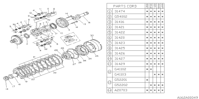 1989 Subaru GL Series Planetary Diagram 1