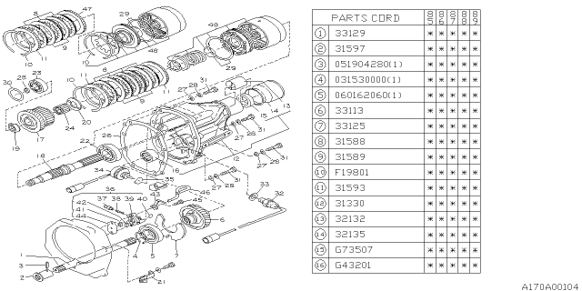 1987 Subaru GL Series Plate Complete Drive 3 Diagram for 31588AA000