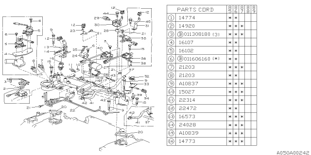 1987 Subaru GL Series Plug 1/8 Diagram for 15027AA020