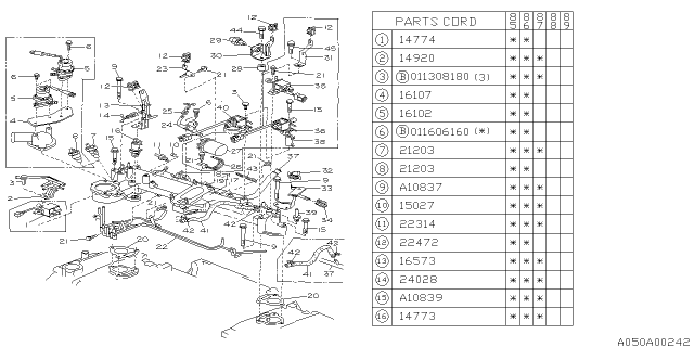 1987 Subaru GL Series Duty SOLENOID Valve Diagram for 16102AA001