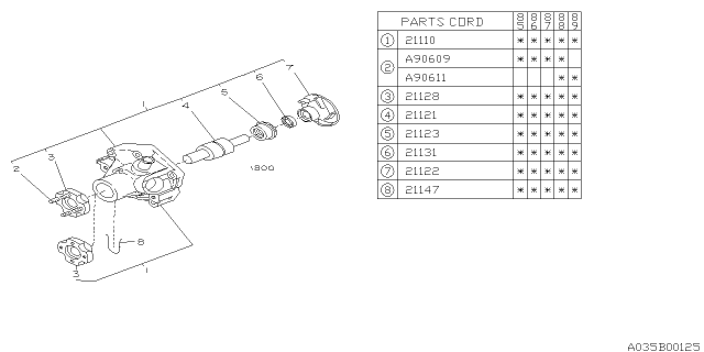 1990 Subaru GL Series Stud Diagram for 800906110