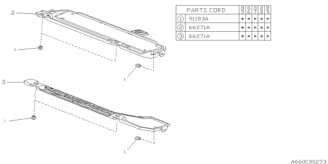 1986 Subaru GL Series Trim Panel Diagram for 66159GA010LA