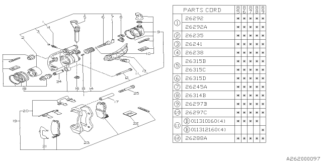 1987 Subaru GL Series Front Brake Diagram 1