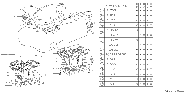 1990 Subaru GL Series Control Valve Diagram 1