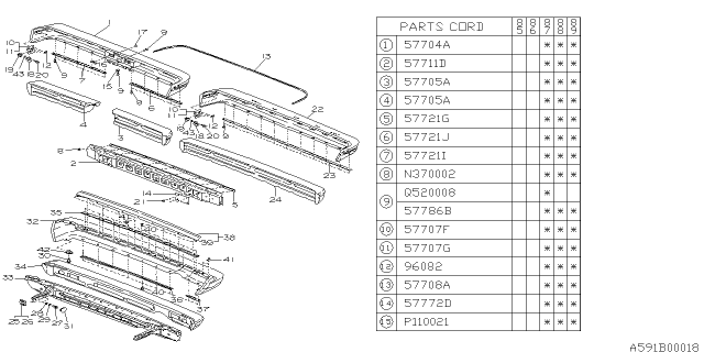 1987 Subaru GL Series Rear Bumper Diagram 5