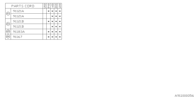 1990 Subaru GL Series Front Grille Diagram 2